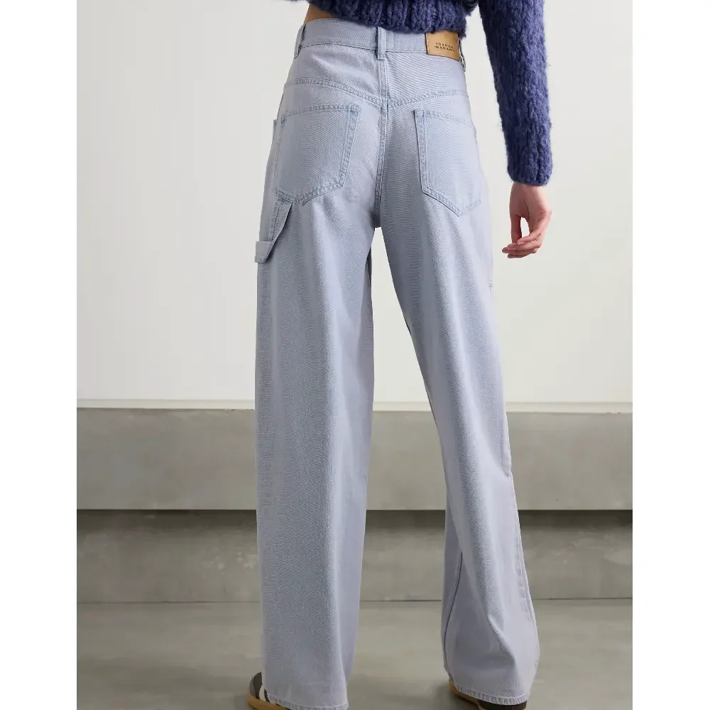 MARANT ÉTOILE Ophra paneled high-rise straight-leg cargo jeans in Blue - Picture 2 of 4